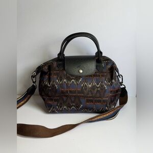Longchamp Le Pliage Ikat Print Nylon Tote with a Shoulder Strap